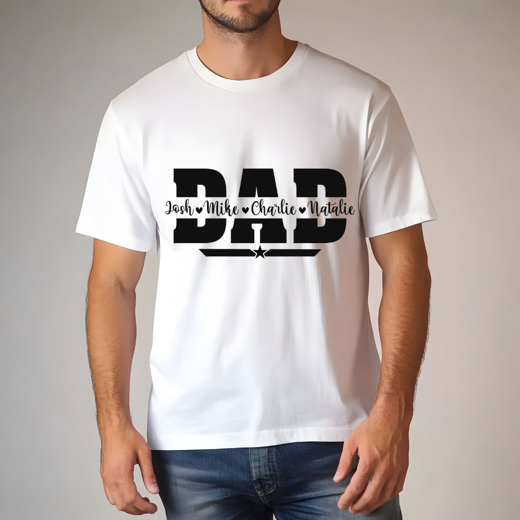 Custom "Dad" T-Shirt with Children's Names