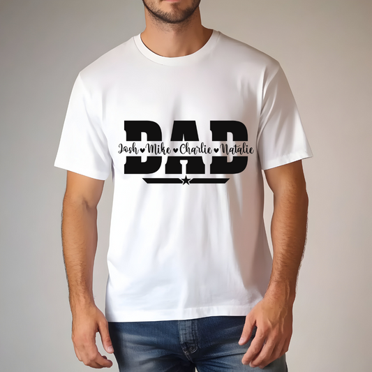 Custom "Dad" T-Shirt with Children's Names