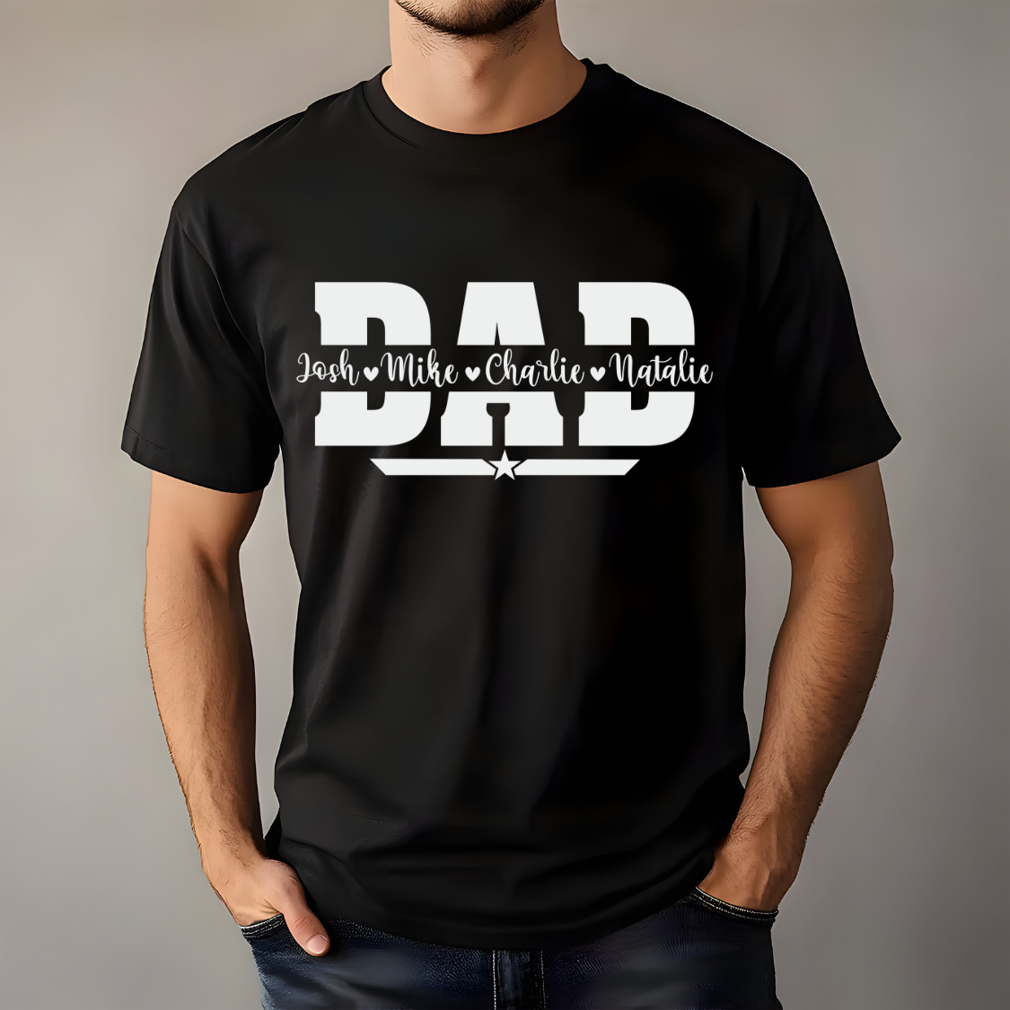 Custom "Dad" T-Shirt with Children's Names